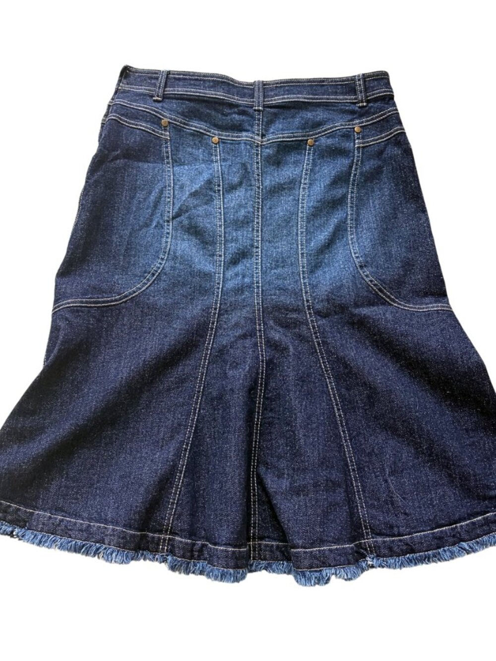 Pilcro Dark Blue Denim Midi Skirt - Picture 3 of 5